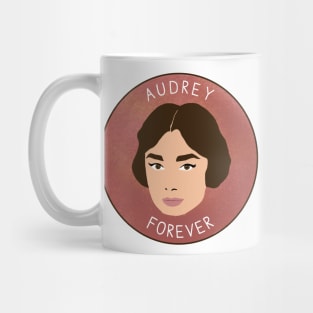 Audrey Forever - Audrey Hepburn Tribute Design, Textured Pink Background Mug